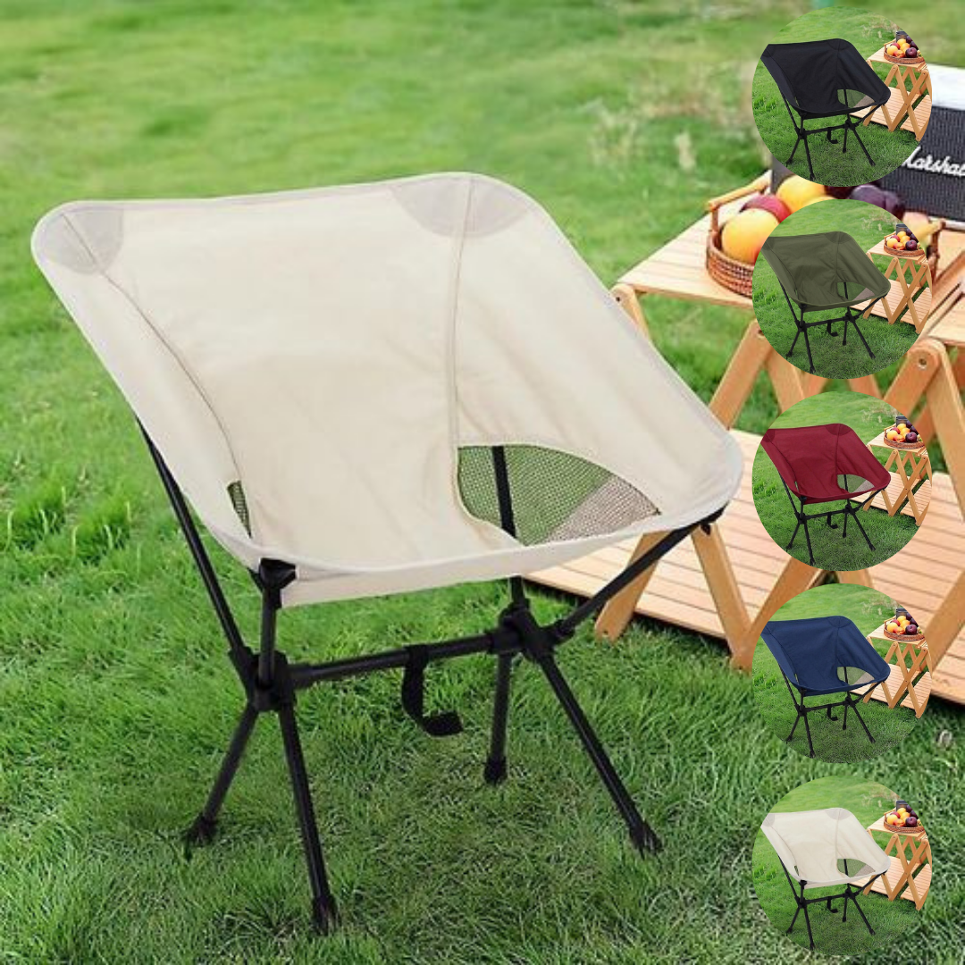 Chaise de Camping Pliante de Loisirs Portable avec Dossier – Sans Filet (couleur aléatoire)