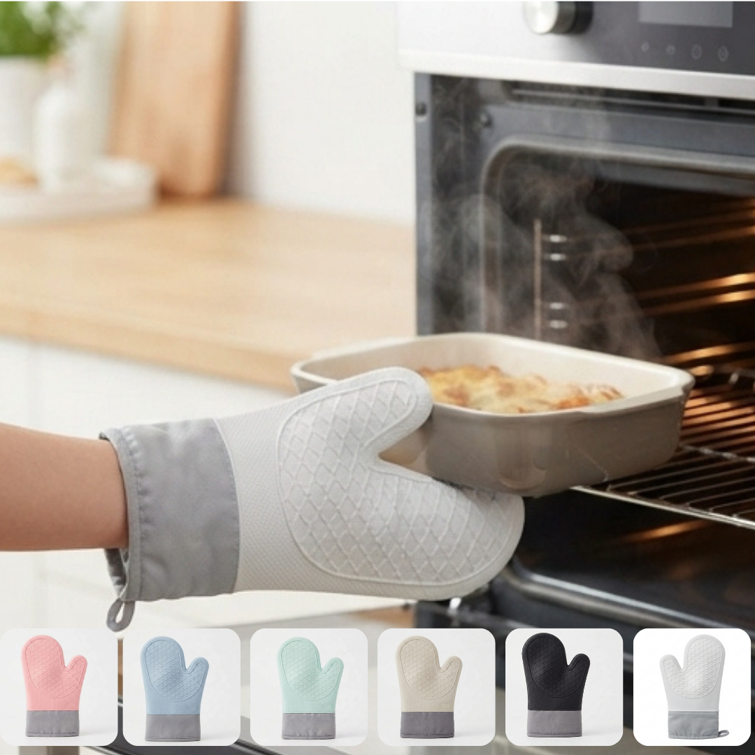 Gant de cuisine en silicone extra long résistant à la chaleur (couleur aléatoire)