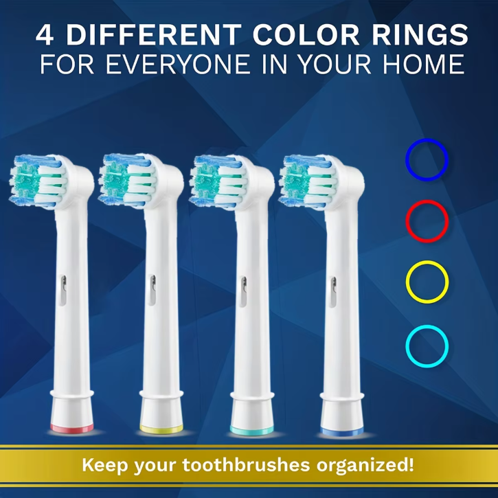 Lot de 4 têtes de rechange universelles pour brosse à dents électrique