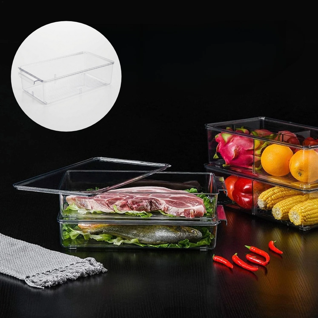 Boîte de rangement en plastique pour réfrigérateur et cuisine