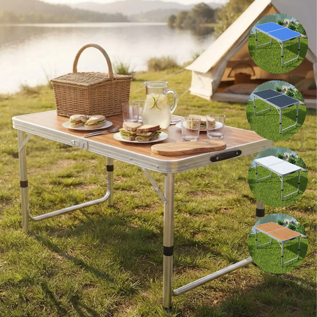 Table pliante portable en métal pour intérieur et extérieur ( couleur aléatoire)