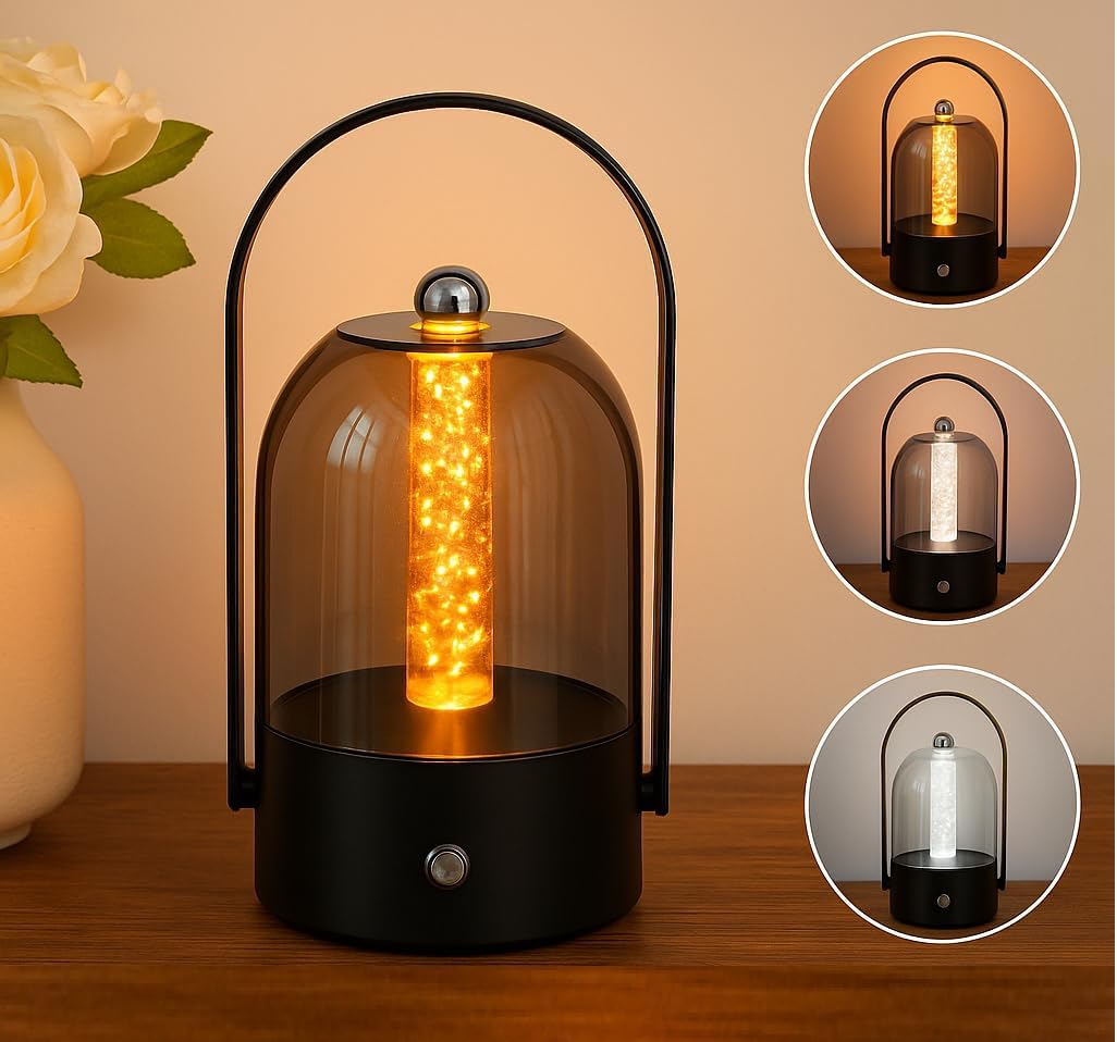 Lampe de table LED tactile rechargeable avec 3 modes d’éclairage