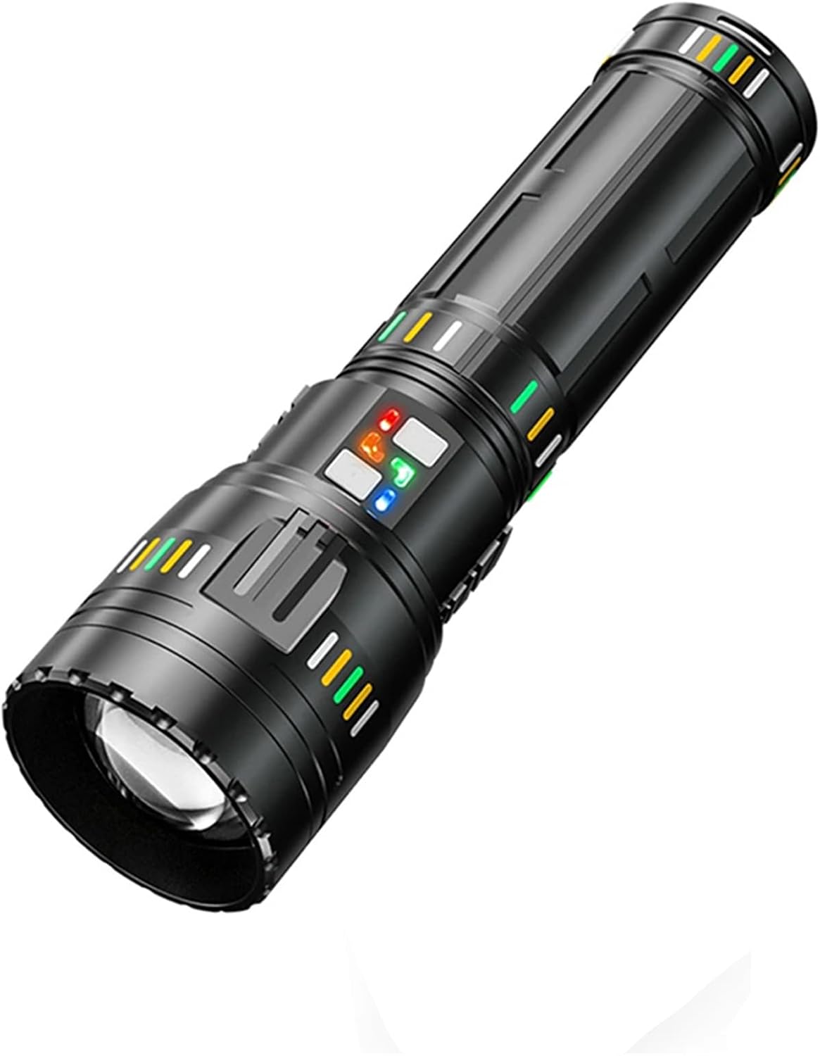Lampe torche LED rechargeable avec zoom et 5 modes d’éclairage